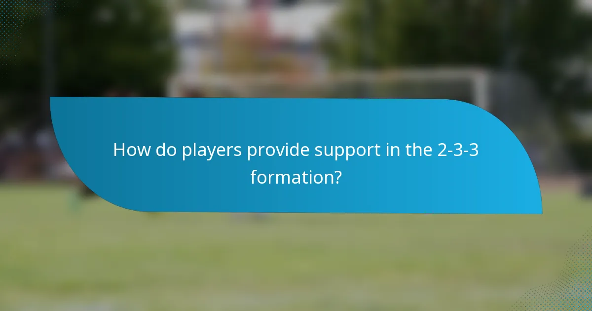 How do players provide support in the 2-3-3 formation?
